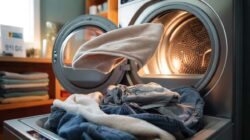 Putting a dry towel into the dryer with your wet clothes can significantly reduce the cycle time and save on energy costs