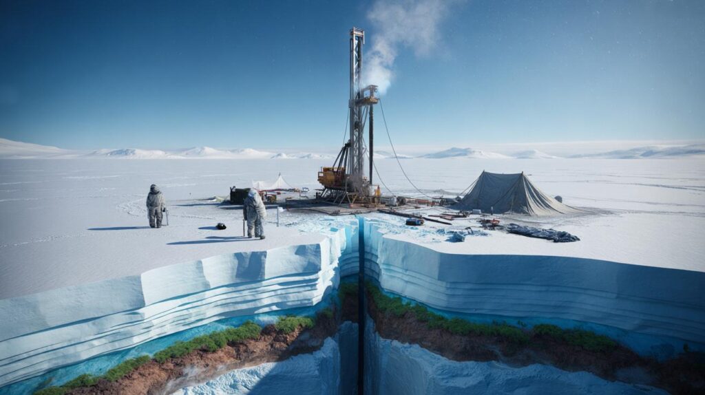 2 km of Antarctic ice